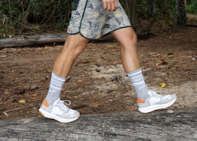 BABER-GV vegan running shoes | GREY/ORANGE from Good Guys Go Vegan