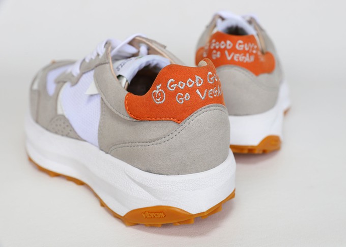 BABER-GV vegan running shoes | GREY/ORANGE from Good Guys Go Vegan