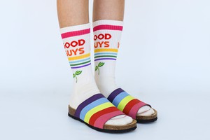 "Go Vegan" crew socks | RAINBOW from Good Guys Go Vegan