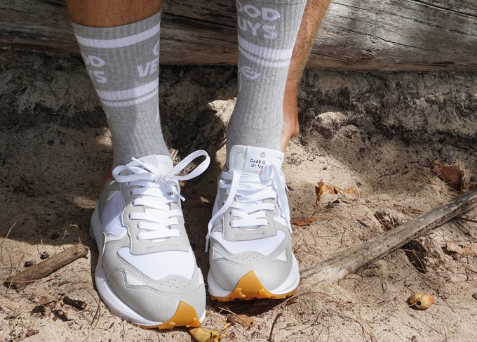 BABER-GV vegan running shoes | GREY/ORANGE from Good Guys Go Vegan