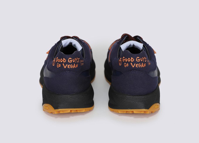 BABER-GV vegan running shoes | INDIGO/ORANGE from Good Guys Go Vegan