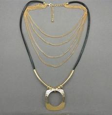 Layered Necklace with Square Pendant via Grab Your Garb