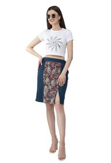 Teal and floral adjustable skirt van Grab Your Garb