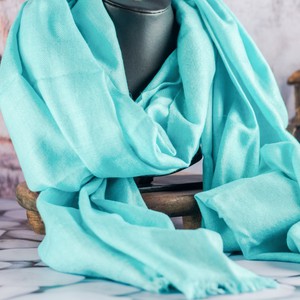 Summer Blue Turquoise Cashmere Scarf from Heritage Moda