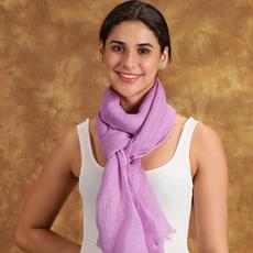 Handmade Lavender Linen Scarf via Heritage Moda