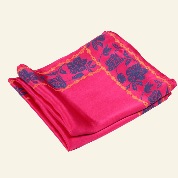 Maharani Pink Royal Silk Scarf from Heritage Moda