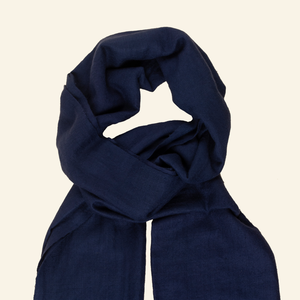 Men's Navy Blue Cashmere Scarf from Heritage Moda