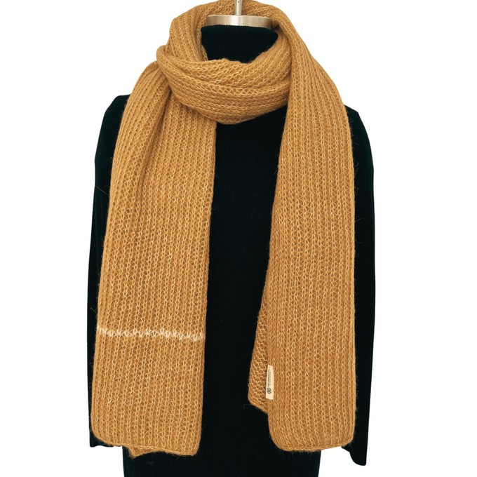 Golden Brown Pure Alpaca Handmade Scarf from Heritage Moda