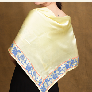 Citrine Yellow Royal Silk Scarf from Heritage Moda