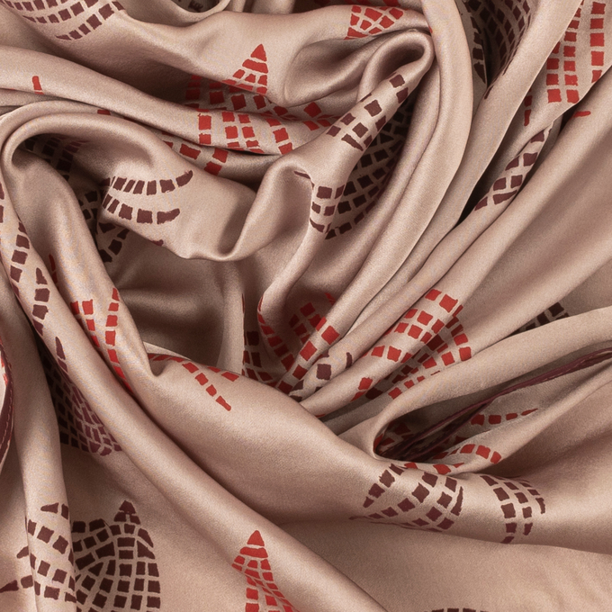 Oyster Pink and Burgundy Men's Silk Scarf from Heritage Moda