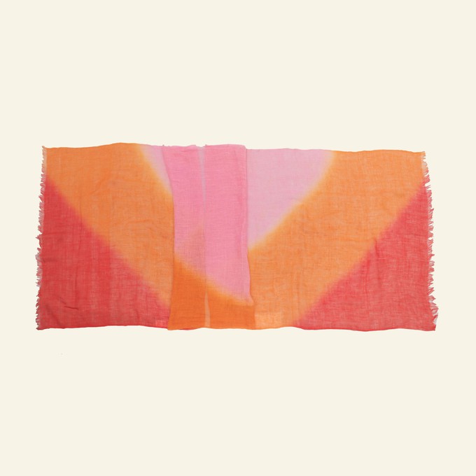 Orange Pink Ombré Linen Scarf from Heritage Moda