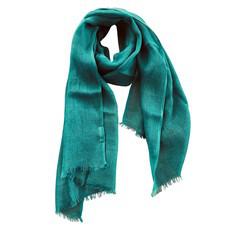 Emerald Green Handwoven Linen Classic Scarf via Heritage Moda
