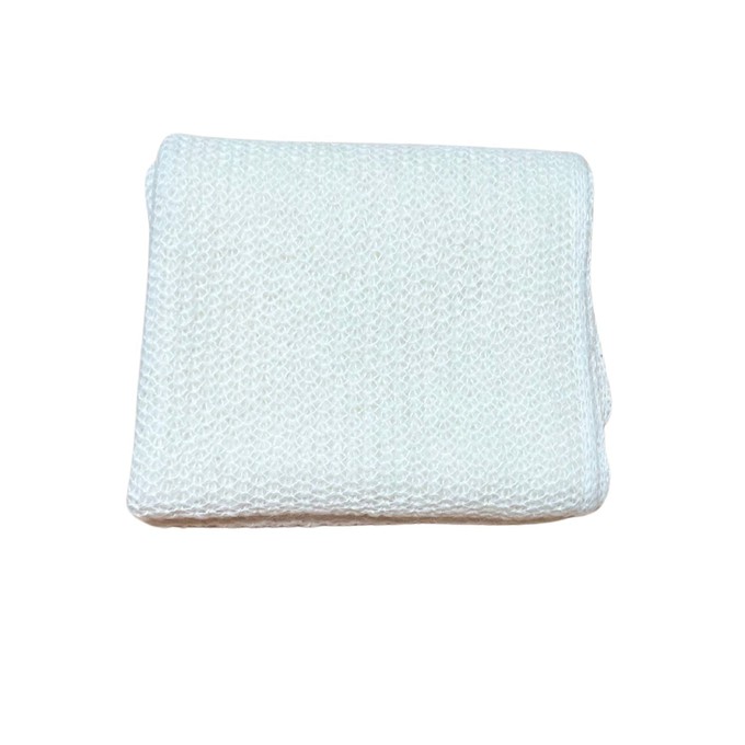 Handmade Cream White Pure Alpaca Scarf from Heritage Moda