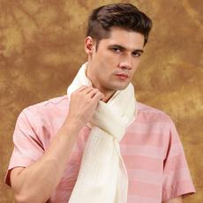 Handmade Unisex Linen Scarf - White via Heritage Moda