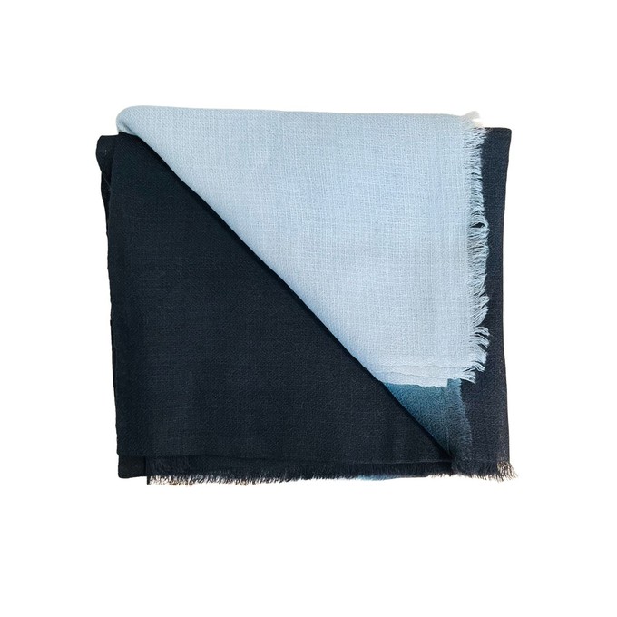 Handmade Wool Silk Black Grey Scarf from Heritage Moda