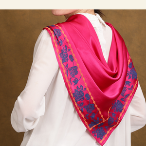 Maharani Pink Royal Silk Scarf from Heritage Moda