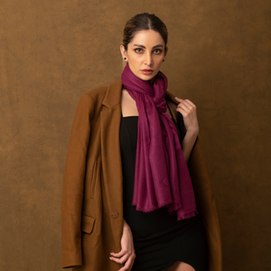Aubergine Certified Cashmere Scarf from Heritage Moda