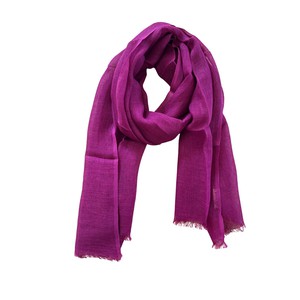 Classic Plum Summer Handwoven Linen Scarf from Heritage Moda