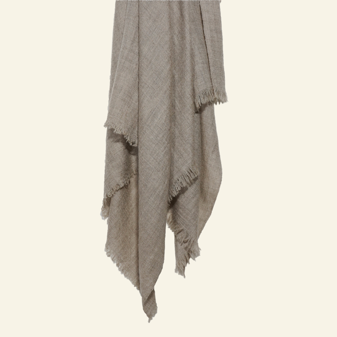 Beige Natural Cashmere Scarf from Heritage Moda