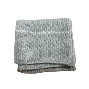 Handknit Soft Light Grey Alpaca Scarf from Heritage Moda