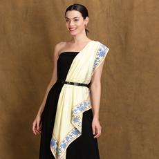 Citrine Yellow Royal Silk Scarf van Heritage Moda