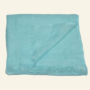 Soft Pastel Blue Linen Scarf from Heritage Moda