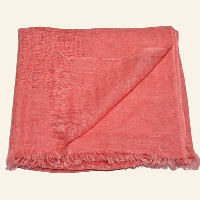 Coral Pink Linen Scarf from Heritage Moda