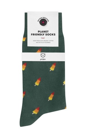 Socks Green Rockets from Het Faire Oosten