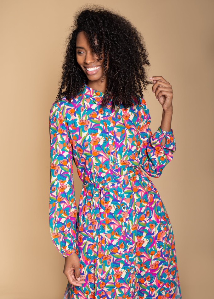 Acacia Shirt Dress in Graphic Pink Floral from Hide The Label