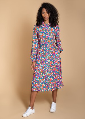 Acacia Shirt Dress in Graphic Pink Floral from Hide The Label