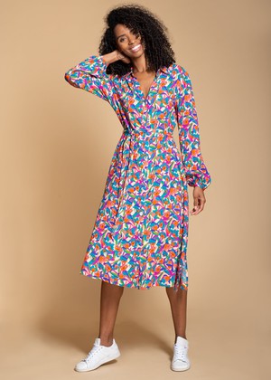 Acacia Shirt Dress in Graphic Pink Floral from Hide The Label