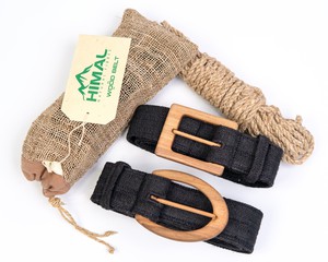 Ladies Hemp Belt with Wooden Buckle from Himal Natural Fibres