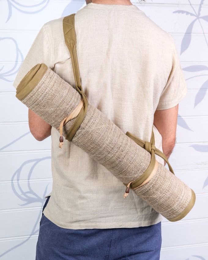 Quilted Handwoven Nettle and Hemp Yoga Mat from Himal Natural Fibres