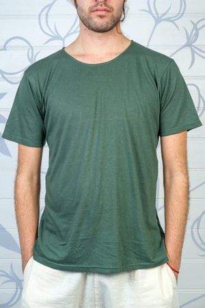 Organic cotton & Wild Bamboo T-Shirt - Mens - Green, Black, Red, Blue from Himal Natural Fibres