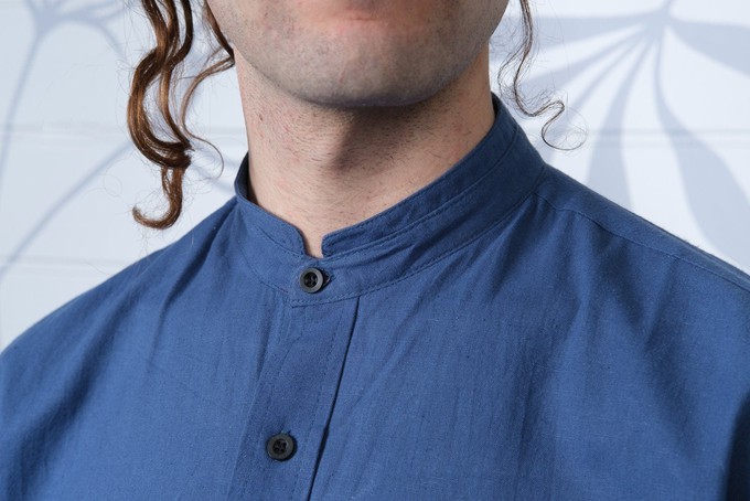 Wild hemp and Organic Cotton Grandad shirt from Himal Natural Fibres