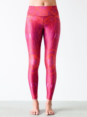 Yoga Leggings Red Paradise Birds from Hoessee