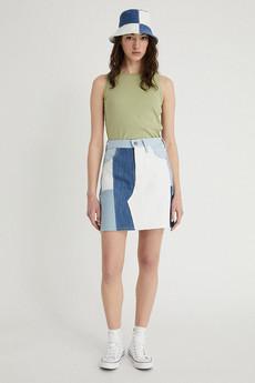 Upcycled Short skirt - White via Infinitdenim