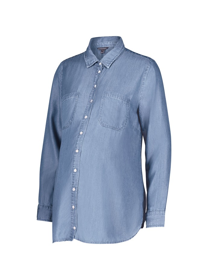 Raffa Chambray Maternity Shirt with TENCEL™ from Isabella Oliver