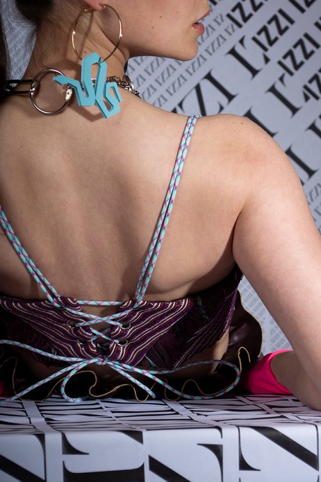 Paars gebreid korset from IZZI Label