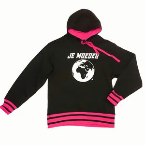 Hoodie ZwartRood/-Groen/-Roze (unisex, XS/S/M) from Je Moeder