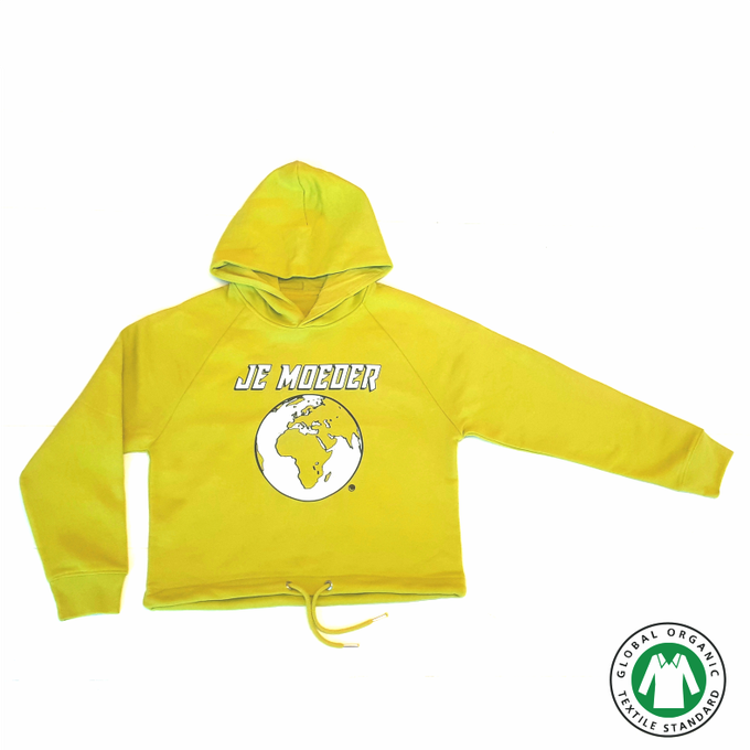 BIO Hoodie geelgroen, (XS/S/M/L/XL) from Je Moeder