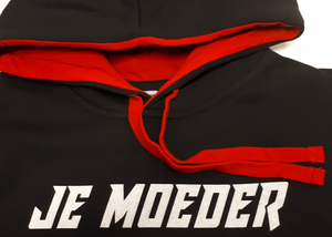 Hoodie ZwartRood (unisex, S/M) from Je Moeder