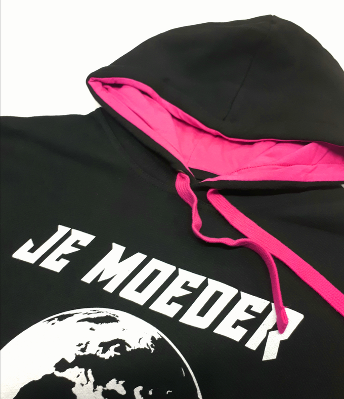 Hoodie ZwartRood/-Groen/-Roze (unisex, XS/S/M) from Je Moeder