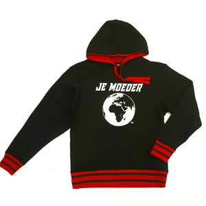 Hoodie ZwartRood (unisex, S/M) from Je Moeder