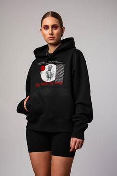 BLACK STRIPED LOGO HOODIE via JOHANNA PETERSEN