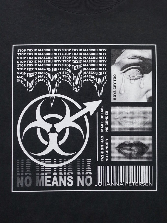 BLACK - NO MEANS NO - T-SHIRT from JOHANNA PETERSEN