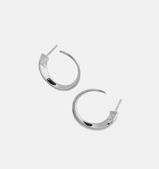 Nias sculptural hoop earrings | Sterling Silver - White Rhodium van Joulala