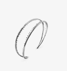 Flores open cuff bracelet  | Sterling Silver - White Rhodium van Joulala