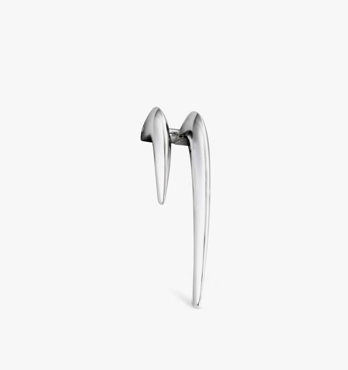 Derawan claws single earring | Sterling Silver - White Rhodium from Joulala