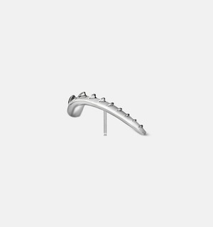 Bunaken spike singular earring | Sterling Silver - White Rhodium from Joulala